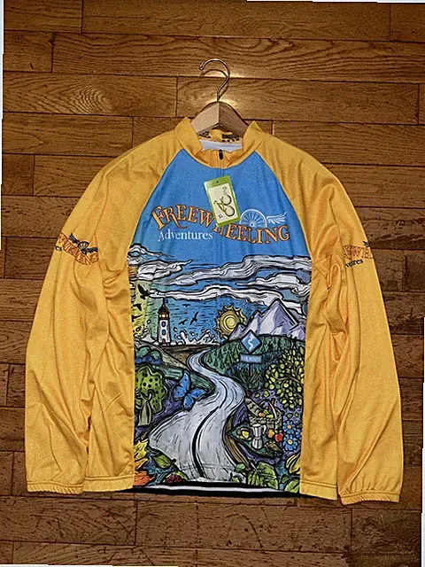 FreeWheeling Adventures Cycling Jersey Bike Route Tour De France XL New With Tag