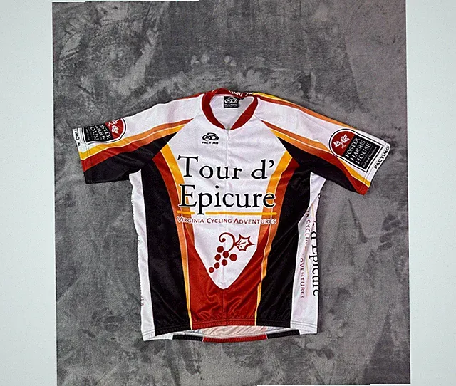 Pactimo Tour d' Epicure Cycling Jersey Virginia Adventures Bike Shirt